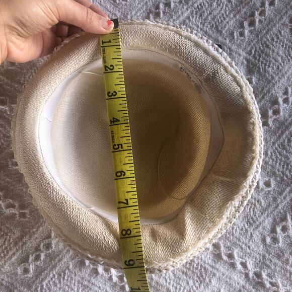 Vintage Straw Panama Hat with Flowers Union Made USA Cottagecore Garden - Picture 6 of 11